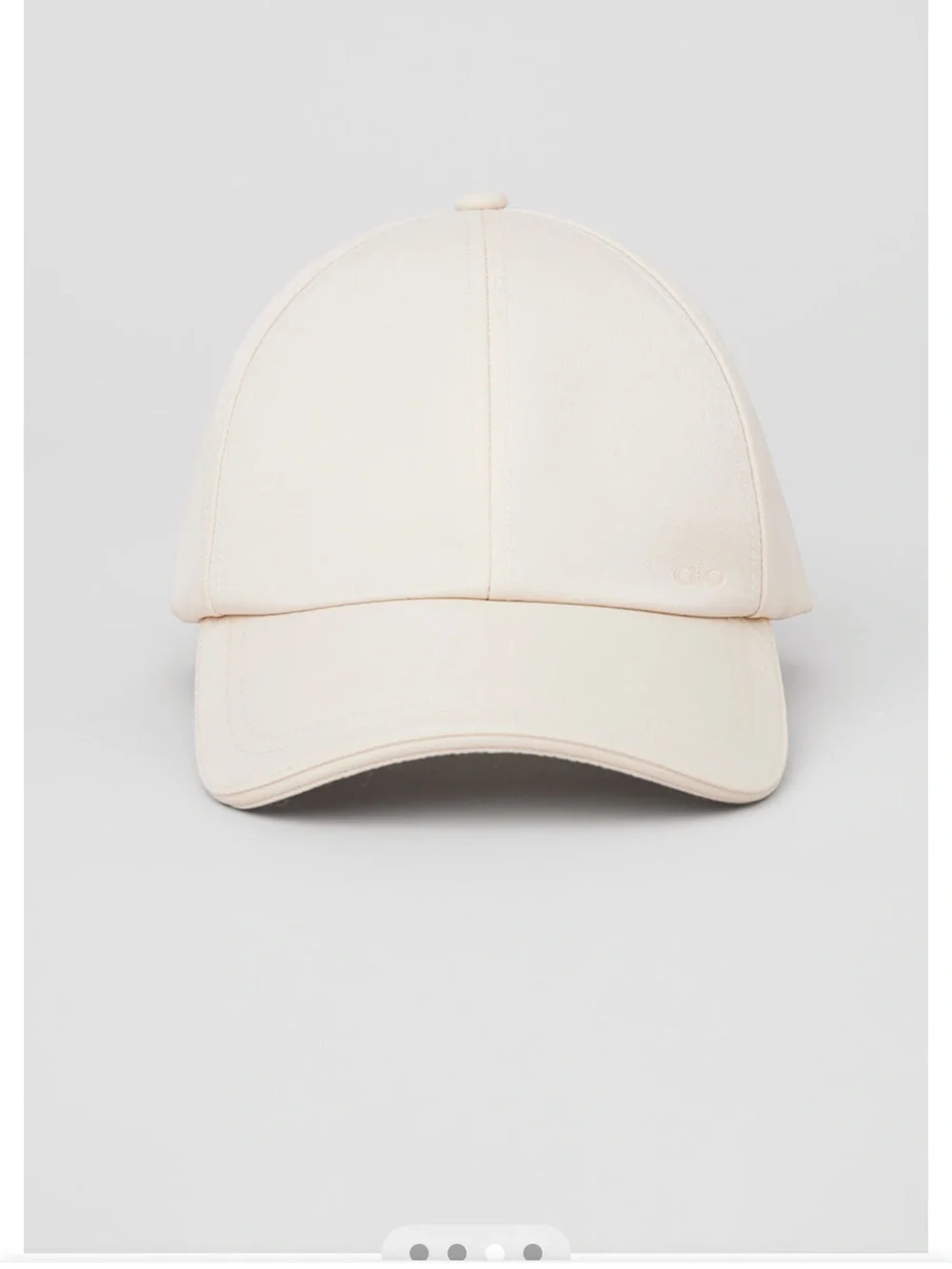 ALO Yoga Satin Off Duty Core Women's Baseball Cap in Light Cream Authentic NWT